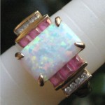 vintage opal ruby diamond ring