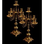 vintage pair 1920s bronze candelabra