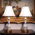 vintage pair of bohemian czech glass table lamps