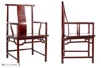 vintage pair of ming-style handcarved rosewood chairs