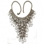 vintage schreiner crystal glass rhinestone necklace
