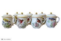 vintage set of seven limoges pots de creme