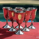 vintage set of sterling goblets