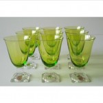 vintage set of val st lambert belgium crystal goblets