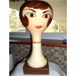 vintage stangl pottery wig head stand