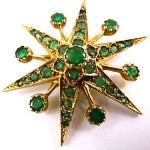 vintage victorian 18k emerald starburst pendant