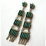 vintage zuni sterling turquoise petit point earrings