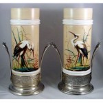 antique 1880s pair smith brothers heron vases