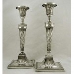 antique 1782 sheffield sterling silver swirl fluted candlesticks