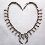 antique coin silver navajo squash blossom necklace