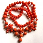 antique victorian coral seed pearl necklace