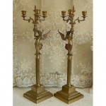 vintage 1930s brass spelter figural candelabras