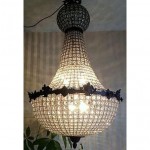 vintage 1930s crystal and brass cherub chandelier