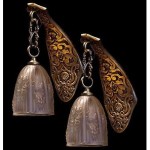vintage 1930s pair of bronze wall sconces