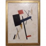 vintage 1930s russian abstract oil painting