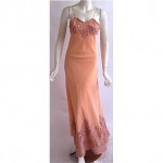 vintage 1930s silk bias cut lace lingerie gown