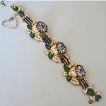 vintage 1940s coro rhinestone camellia bracelet