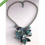 vintage 1950s edlee art glass rhinestone necklace
