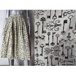 vintage 1950s key print skirt
