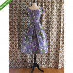 vintage 1950s watercolor floral dress