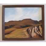 vintage 1956 dayton brown oil on canvas landscape painting