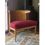 vintage 1960s pecan and cane tomlinson furniture lounge chair