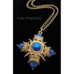 vintage 1960s rivoli maltese cross necklace