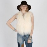 vintage 1970s mongolian lamb fur vest