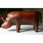 vintage abercrombie omersa rhino leather footstool