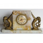 vintage art deco frankart marble mantel clock