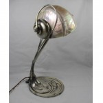 vintage art nouveau moritz hacker shell lamp