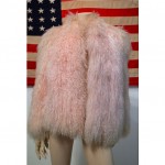 vintage blush mongolian lamb fur coat