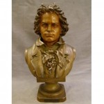 vintage bronzed beethoven bust