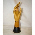 vintage carved wood articulated display hand