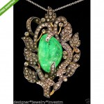 vintage colombian emerald 14k brooch pendant necklace