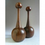 vintage danish rosewood salt and pepper shakers