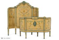 vintage early 20th century handpainted italian twin bed