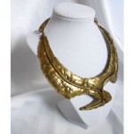 vintage ernandas brass brutalist necklace