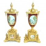 vintage gilt porcelain urns