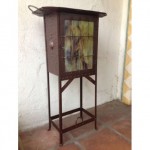 vintage goberg attributed arts & crafts german steel liquor cabinet