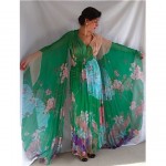 vintage hanae mori silk chiffon evening gown