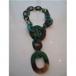 vintage hermes dyed horn necklace