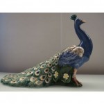 vintage holland mold ceramic peacock figurine