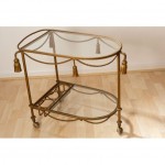 vintage hollywood regency italian rope tassel bar cart