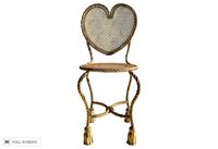 vintage italian gilt heart and tassle vanity stool