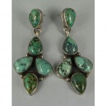 vintage j b platero navajo turquoise drop earrings