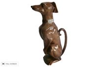 vintage majolica whippet figural pitcher