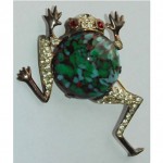 vintage mazer sterling jelly belly frog brooch