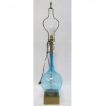 vintage mid-century art glass decanter lamp