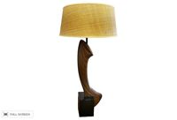 vintage modernist wood table lamp by laurel